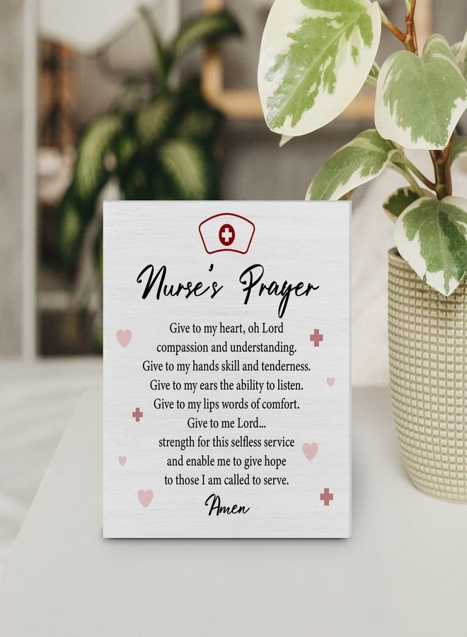 YIDOU Nurse Wood Box Sign Decor Desk Sign Nursing Gifts Nurse's Prayer Wooden Box Block Sign Rustic Home Graduation Party Decoration Grad Gift - Image 5